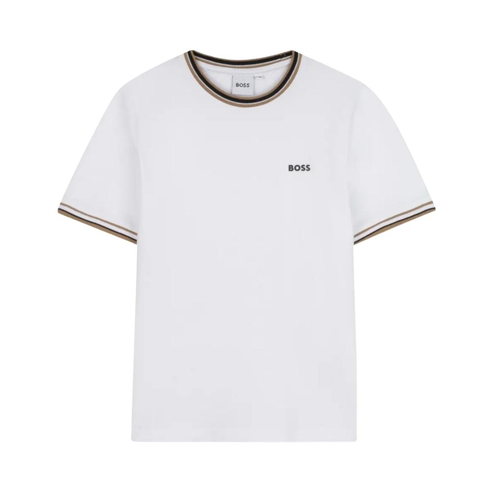 Playera BOSS Kids Blanca con Logo Minimalista