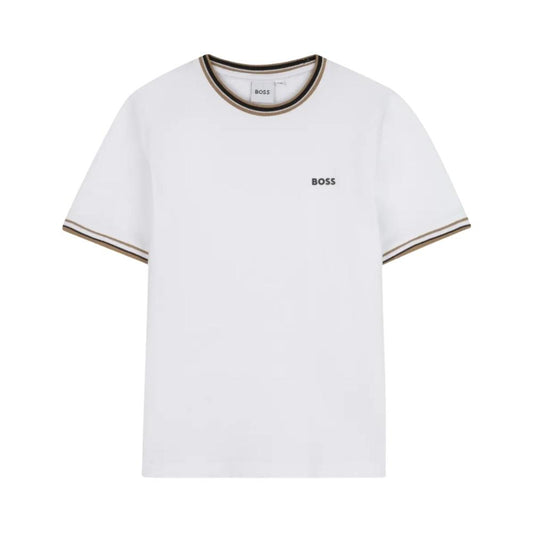 Playera BOSS Kids Blanca con Logo Minimalista
