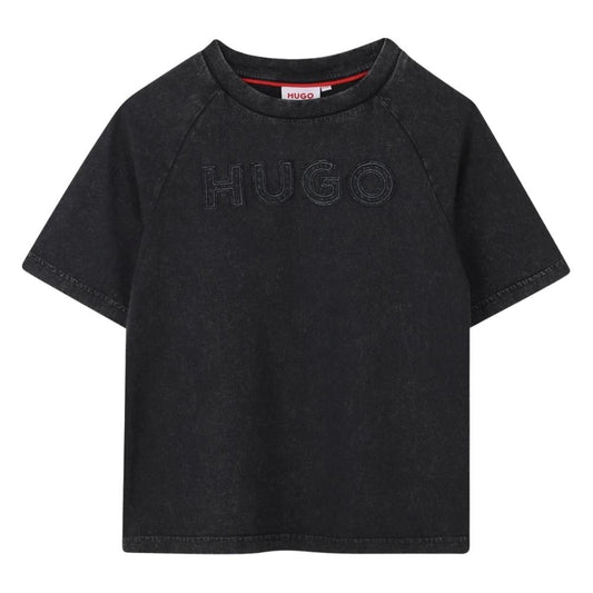 Playera HUGO Kids Logo Bordado Grafito