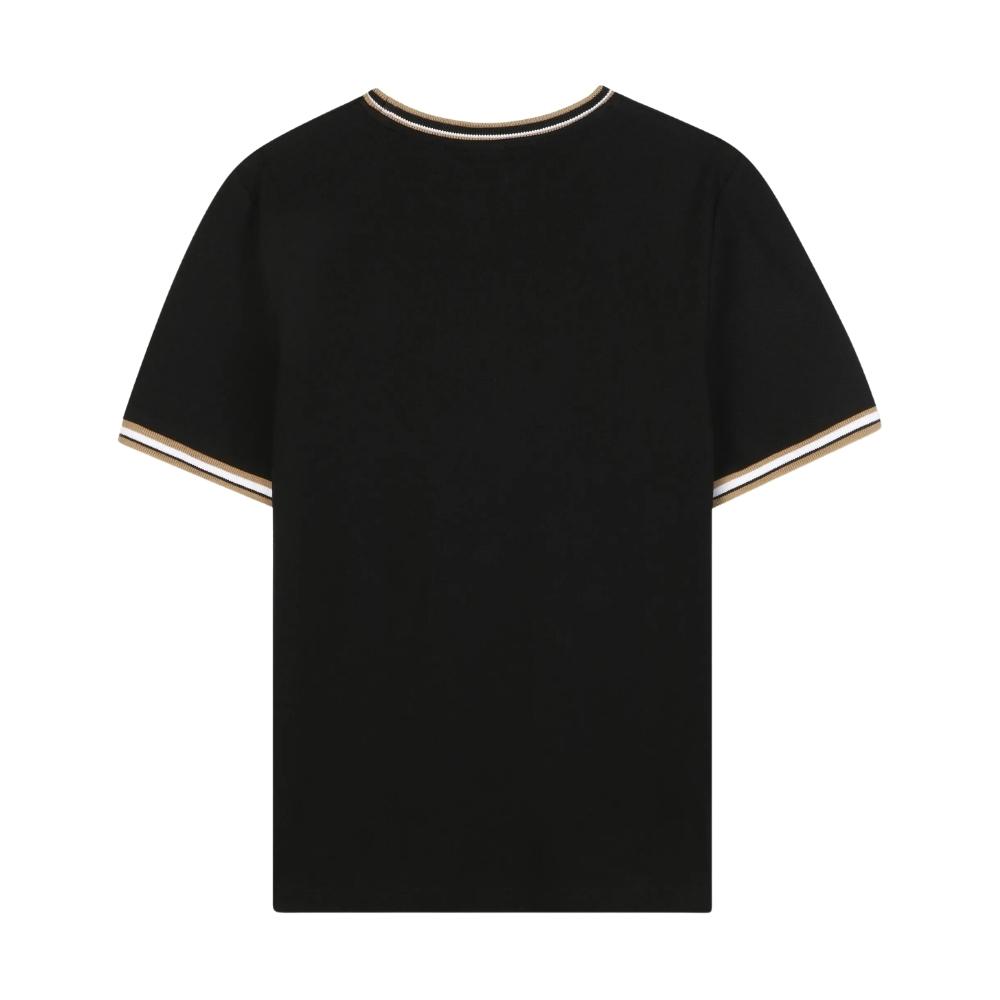 Playera BOSS Kids Negra con Logotipo Frontal