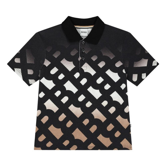 Playera Polo Boss para Niño con Estampado Monograma Integral