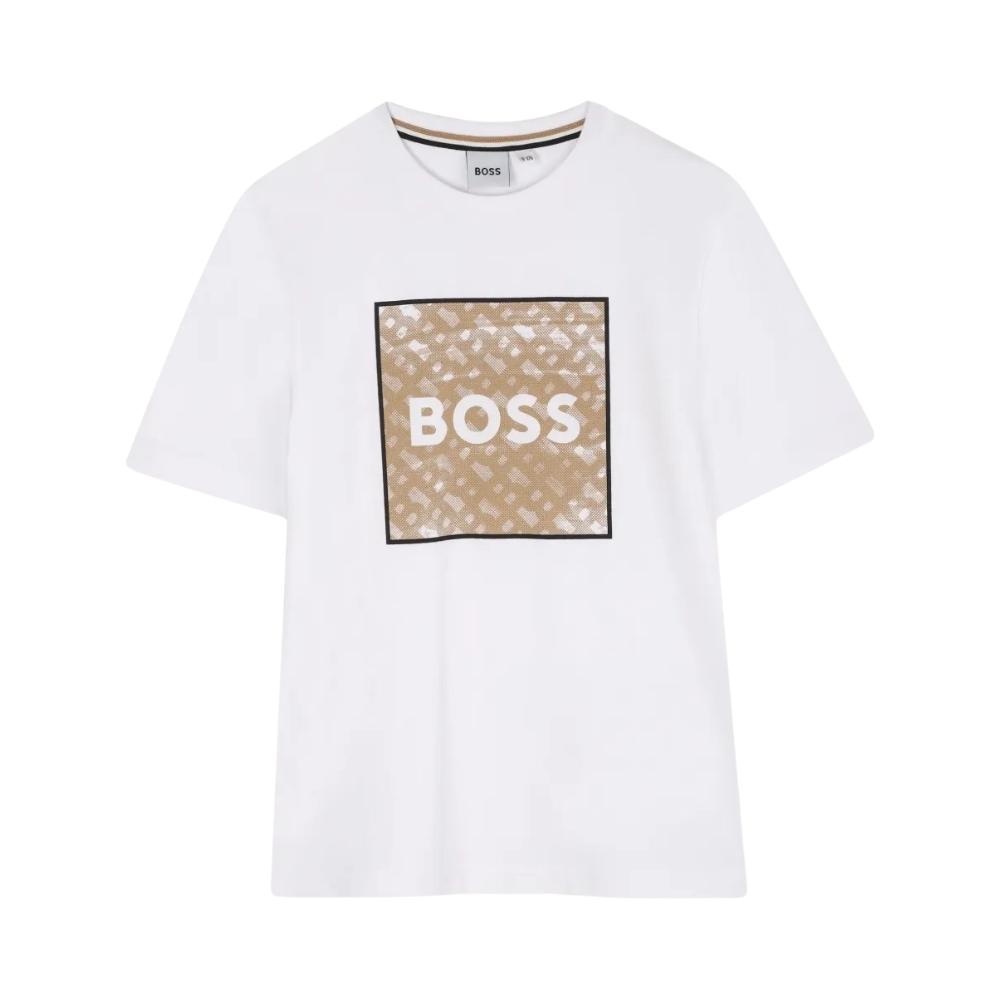 Playera BOSS Kids  Blanca Monograma