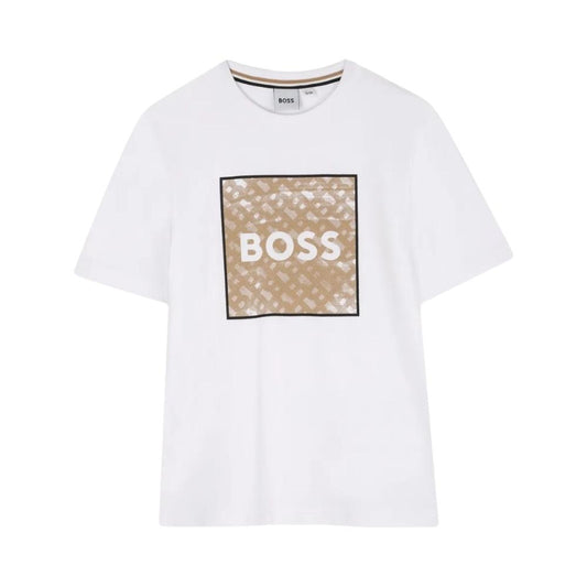 Playera BOSS Kids  Blanca Monograma