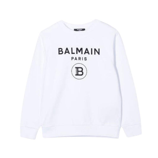 Suéter Infantil Balmain Paris Blanca con Monograma B