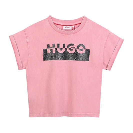 Playera HUGO Kids Logo Wave Rosa
