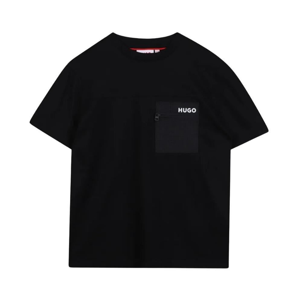 Playera Hugo Kids Negra con Bolsillo