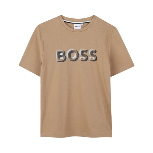 Playera BOSS Beige Logo 3D