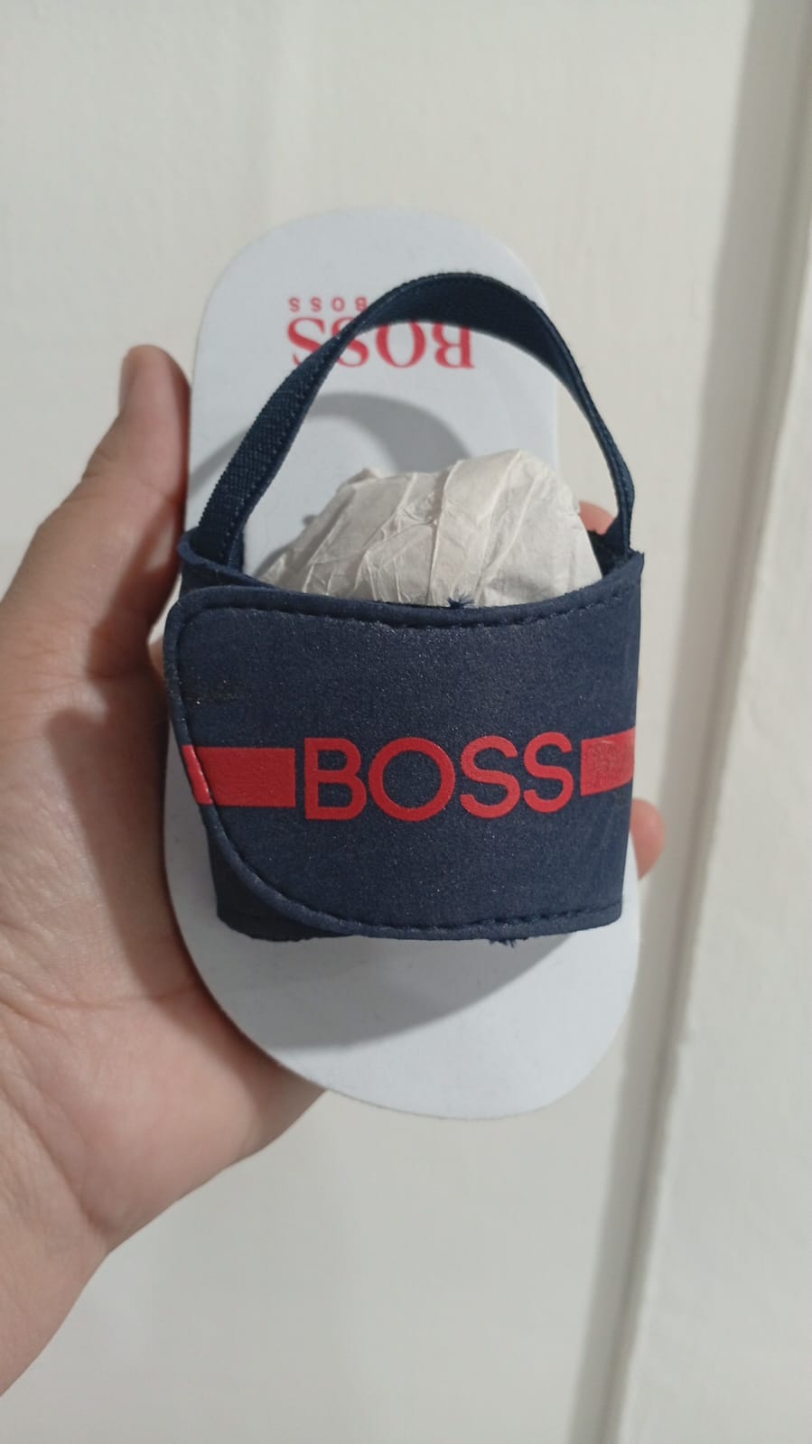 Sandalias BOSS Kids Azul Marino | logotipo en contraste