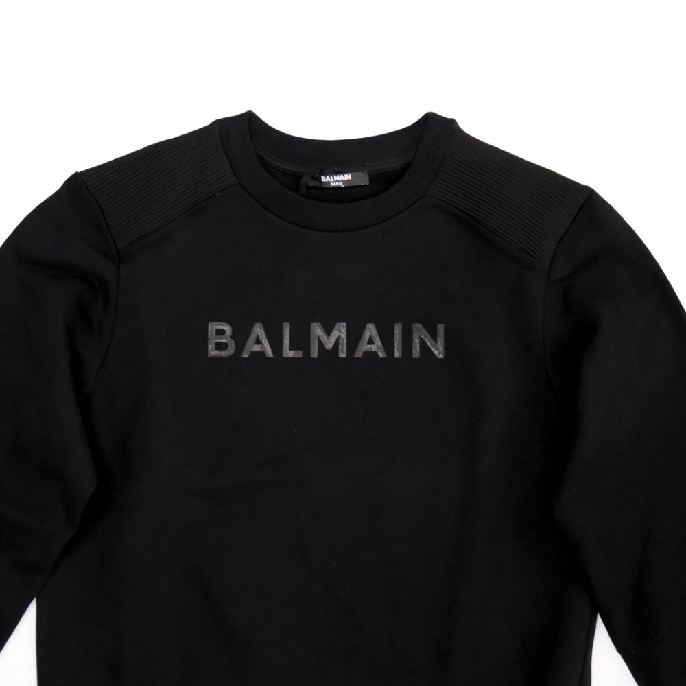 Sudadera Infantil Balmain Paris Logo Negro Clásico