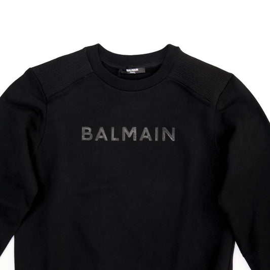 Sudadera Infantil Balmain Paris Logo Negro Clásico