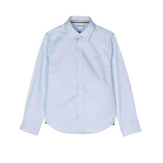 Camisa Infantil BOSS Manga Larga Azul Cielo