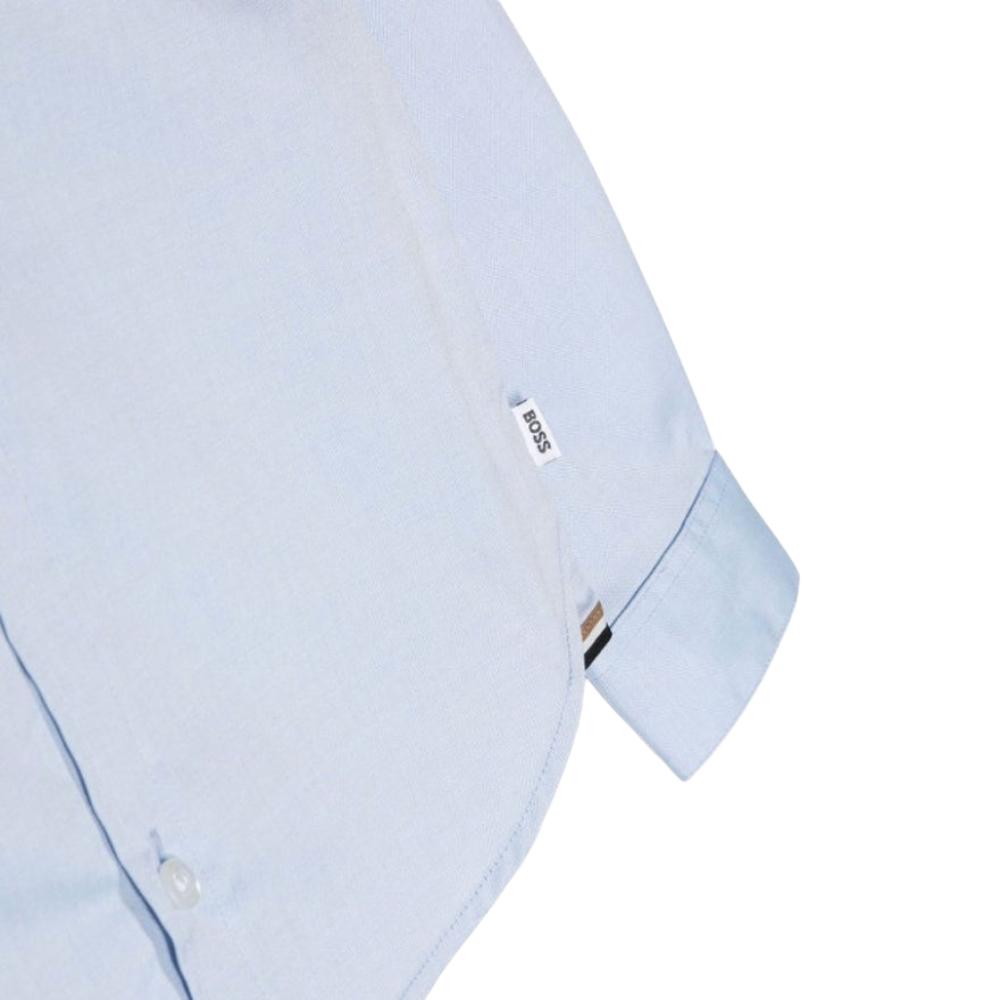 Camisa Infantil BOSS Manga Larga Azul Cielo