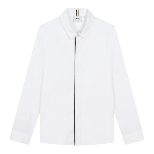 Camisa BOSS Blanca de Manga Larga para Niño