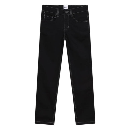 Jeans BOSS Negro con Costuras en Contraste