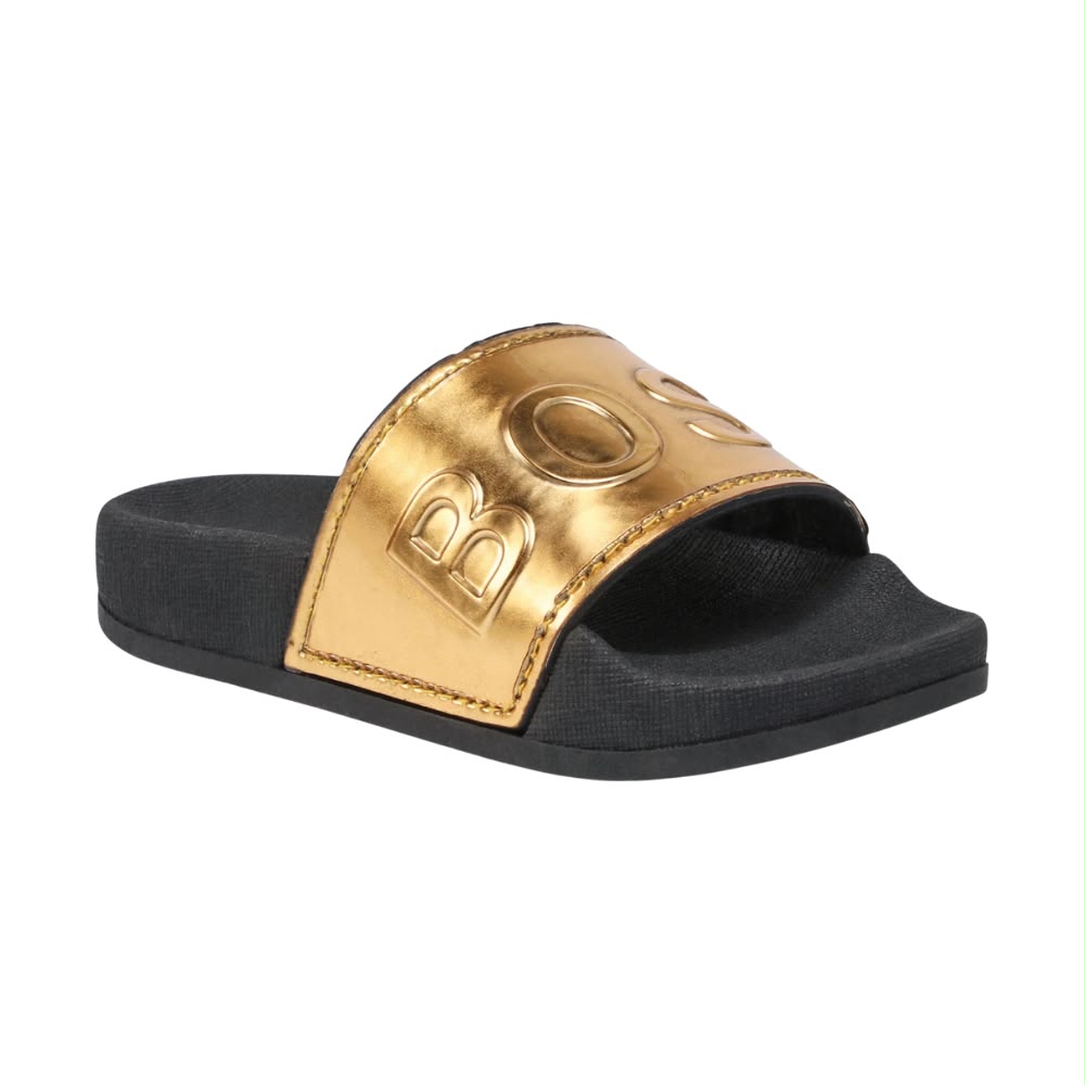 Sandalias Casual BOSS Logo Dorado/Negro para Niña