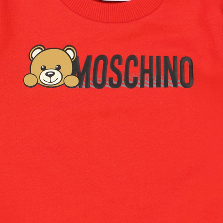 Moschino Baby – Sudadera Roja con Osito y Logo