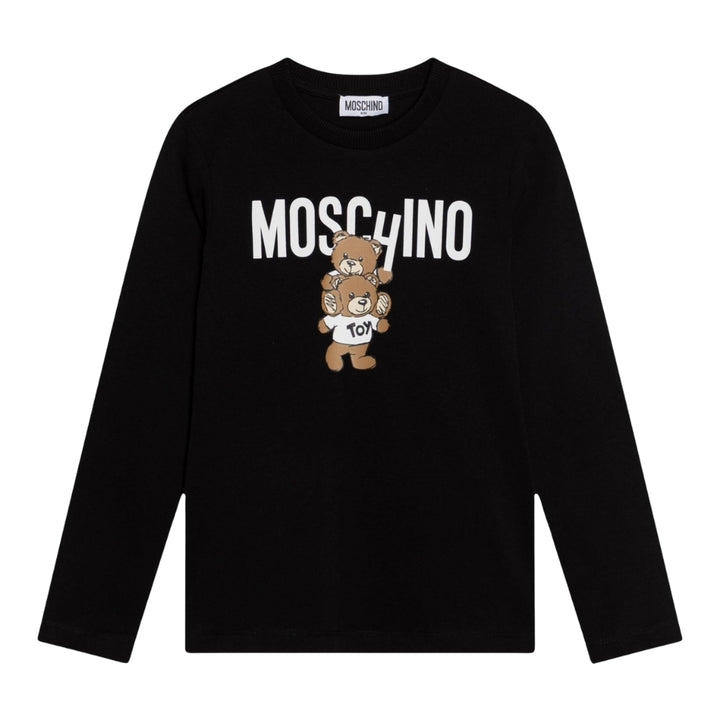 Playera Negra Manga Larga Moschino Teddy Toy Logo
