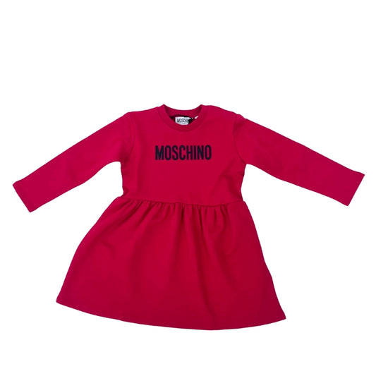 Moschino Baby – Vestido Fucsia con Logo Negro