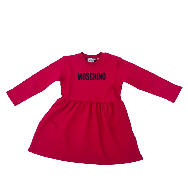 Moschino Baby – Vestido Fucsia con Logo Negro