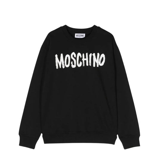 Sudadera Moschino Negra con Logo Estilo Pintura