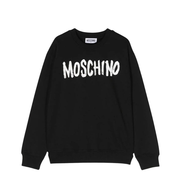 Sudadera Moschino Negra con Logo Estilo Pintura