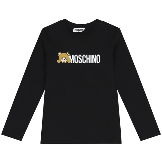 Playera Negra Manga Larga Moschino Teddy Logo