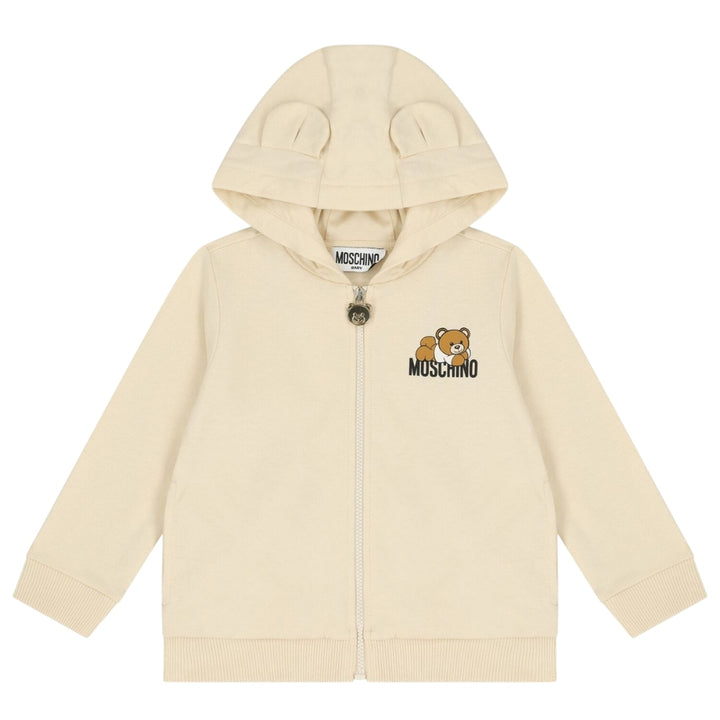 Moschino Baby – Conjunto Beige con Sudadera con Capucha y Jog