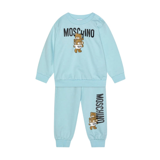 Moschino Baby – Conjunto Azul Celeste con Osito Toy