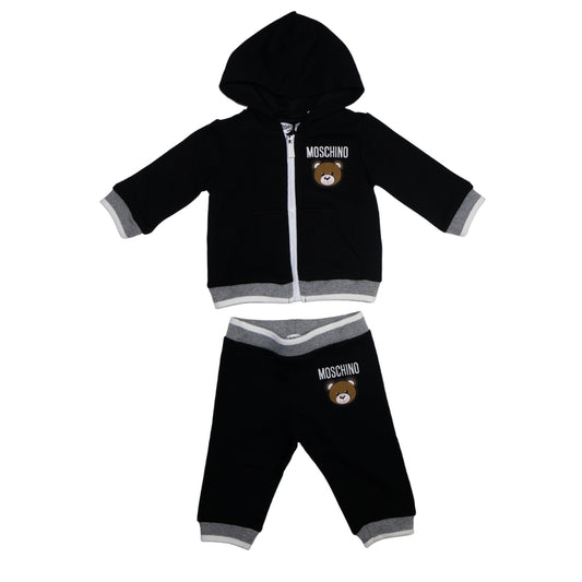 Moschino Baby – Conjunto Negro Osito Toy (Sudadera + Pantalón)