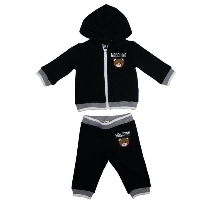 Moschino Baby – Conjunto Negro Osito Toy (Sudadera + Pantalón)