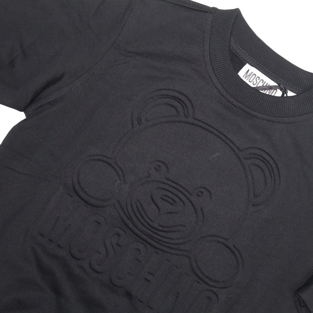 Sudadera Negra Moschino Teddy Logo en Relieve