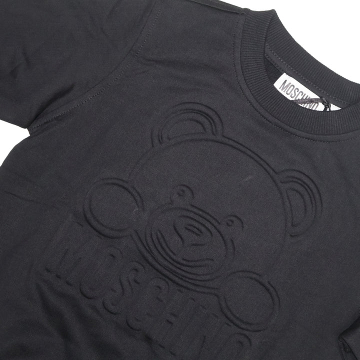 Sudadera Negra Moschino Teddy Logo en Relieve
