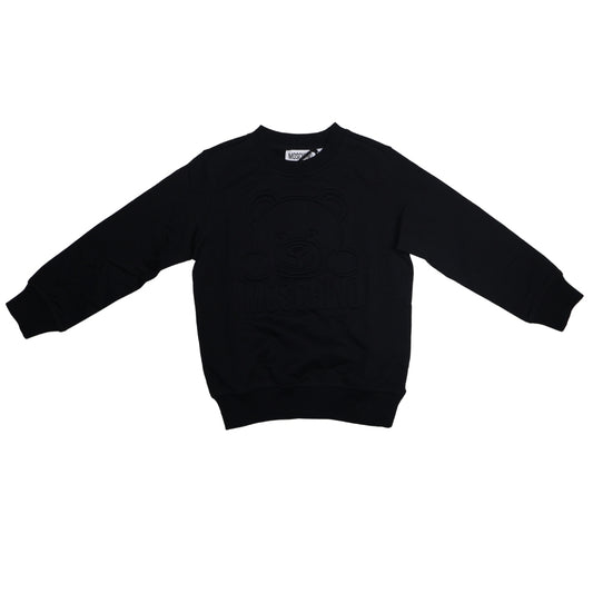 Sudadera Negra Moschino Teddy Logo en Relieve