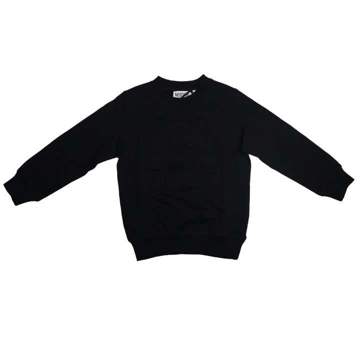 Sudadera Negra Moschino Teddy Logo en Relieve