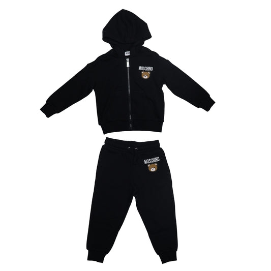 Conjunto Moschino Negro con Logo y Oso Toy
