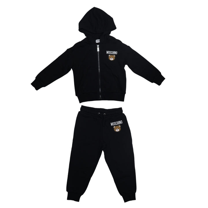 Conjunto Moschino Negro con Logo y Oso Toy