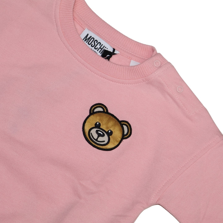 Moschino Baby – Sudadera Rosa con Osito Bordado