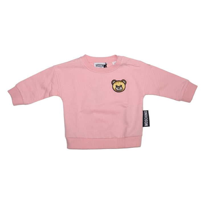 Moschino Baby – Sudadera Rosa con Osito Bordado