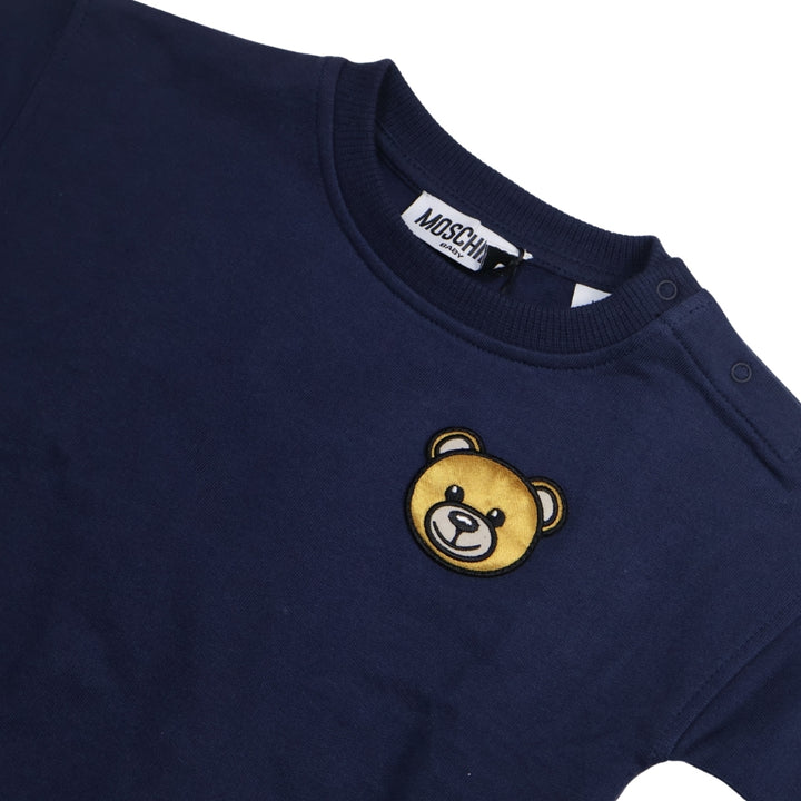 Moschino Baby – Sudadera Azul Marino con Osito Bordado