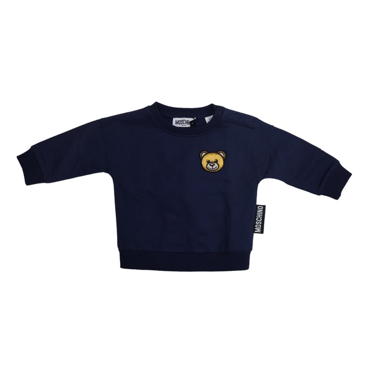 Moschino Baby – Sudadera Azul Marino con Osito Bordado