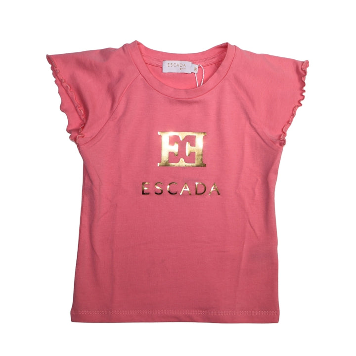Playera Escada Rosa con Logo Dorado