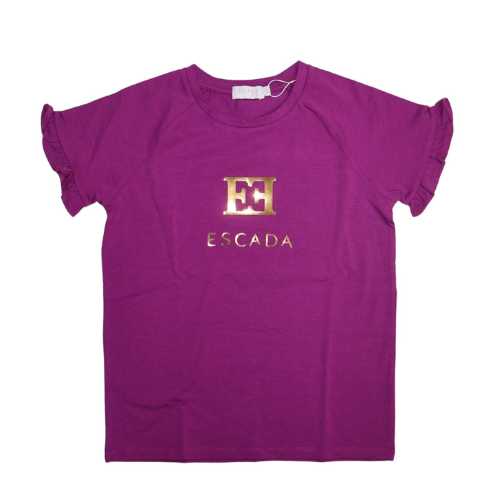 Playera Escada morada con Logo Dorado