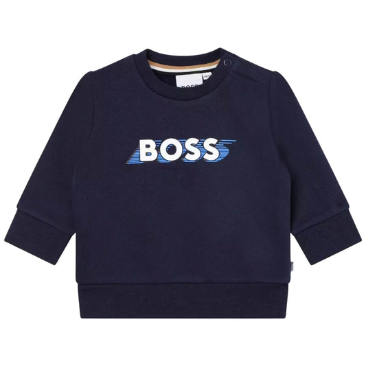 Playera Azul Marino para Bebé BOSS con Logo Estampado