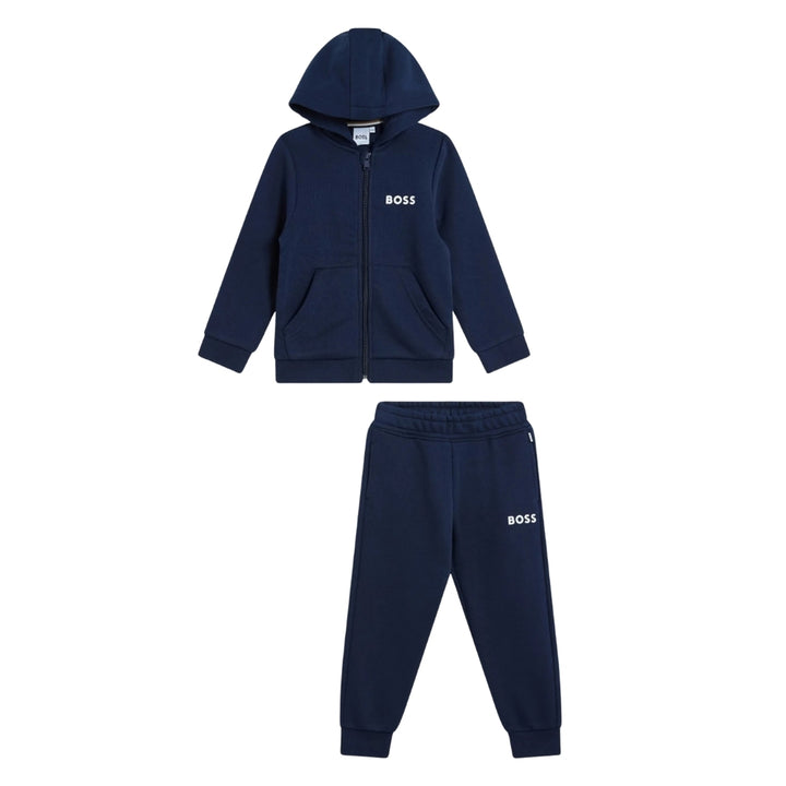 Conjunto Deportivo Azul Marino para Niño BOSS con Logo Blanco
