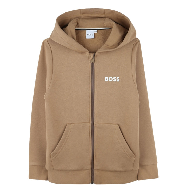 Conjunto Deportivo Color Camel para Niño BOSS con Logo Blanco