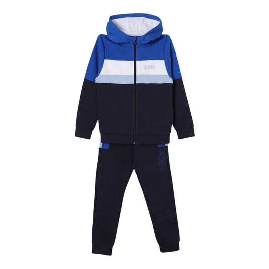 Conjunto Deportivo Azul y Marino para Niño BOSS con Capucha
