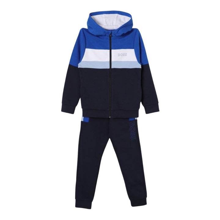 Conjunto Deportivo Azul y Marino para Niño BOSS con Capucha