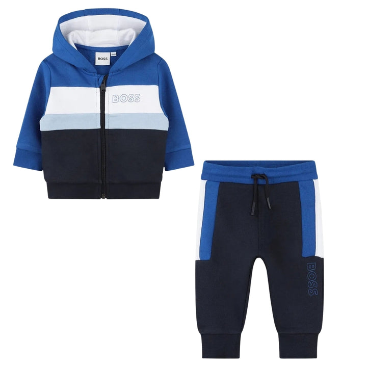 Conjunto Deportivo Bebe BOSS Azul Marino y Blanco