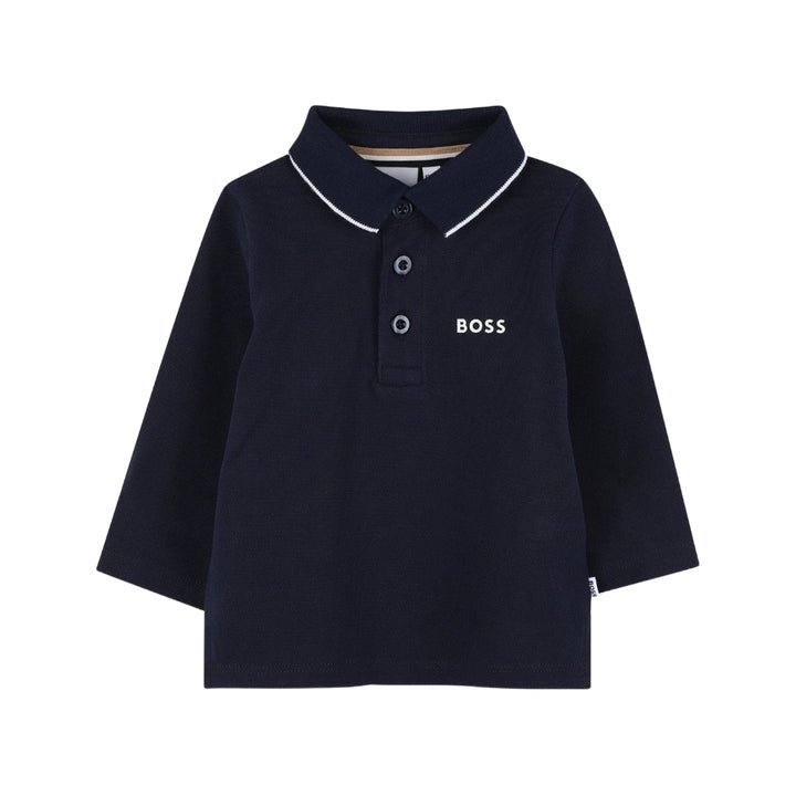 BOSS Polo de Manga Larga para Niño – Azul Marino