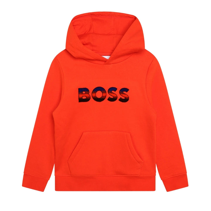 Sudadera con capucha BOSS naranja con logo degradado